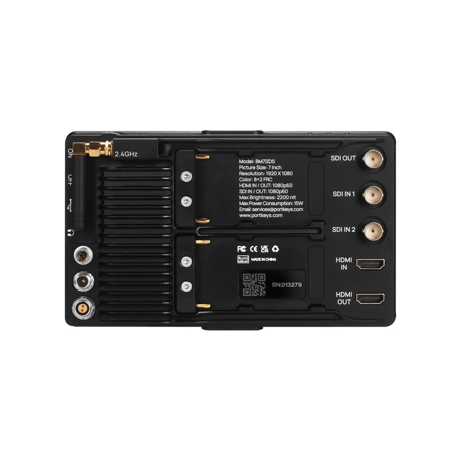 Portkeys BM7 II DS 7" 2200-nit SDI/HDMI Field Monitor view 3